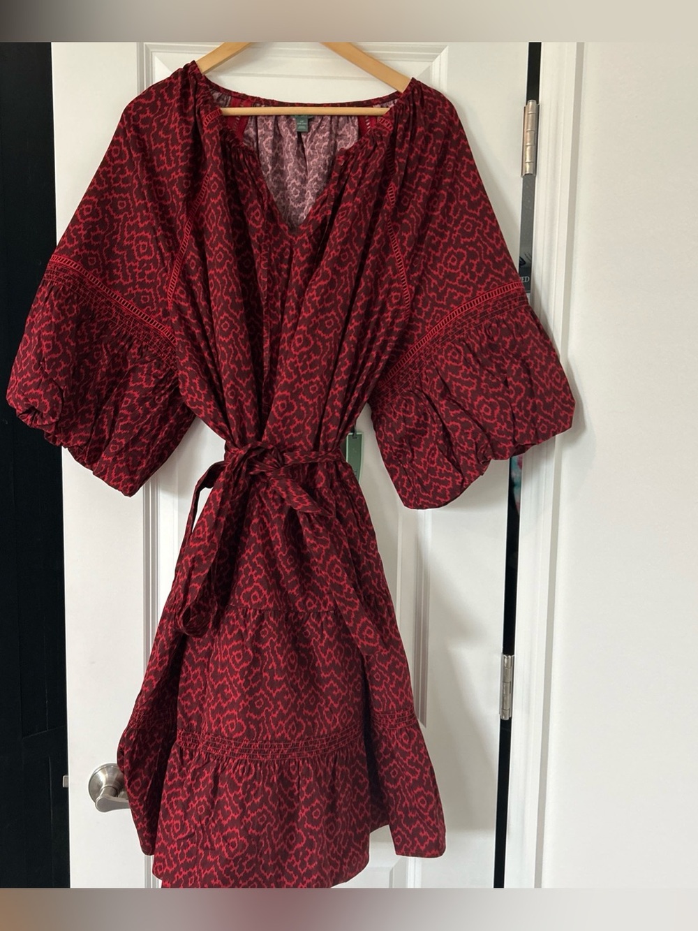Terra & Sky Women's Plus Mini Dress with Elbow Length Puff Sleeves, Size 4x- NWT